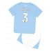 Manchester City Ruben Dias #3 Hjemmedraktsett Barn 2023-24 Korte ermer (+ Korte bukser)